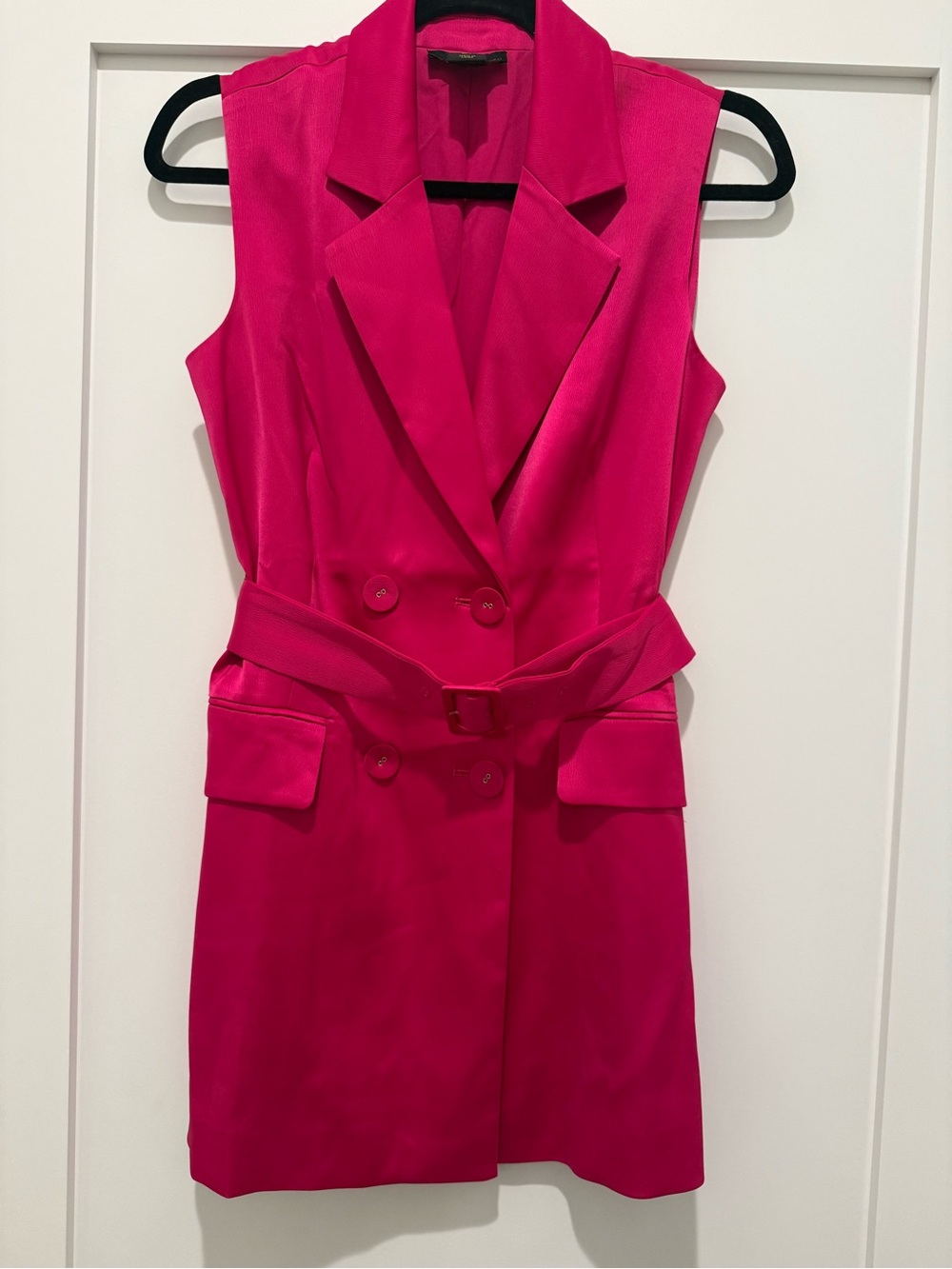 House of Harlow 1960 Sleeveless Belted Blazer Dress - Hot Pink